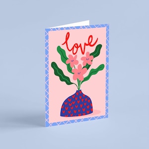 Carte de vœux de Saint-Valentin, Carte d’amour floral, Carte anniversaire, Carte écologique, Emballage sans plastique