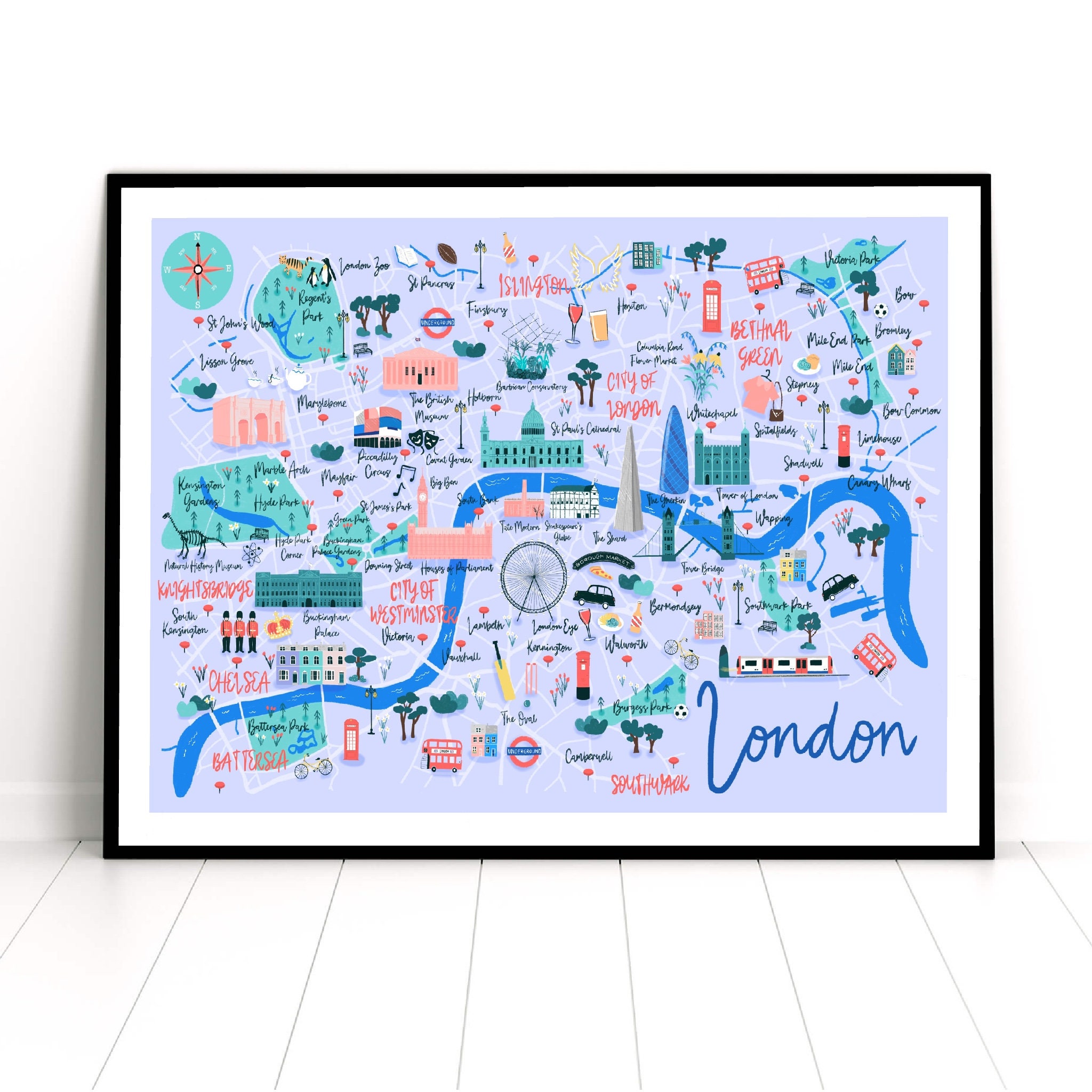 Plan Londres Monuments à Imprimer Carte de Londres Impression de voyage de Londres Carte - Etsy Canada
