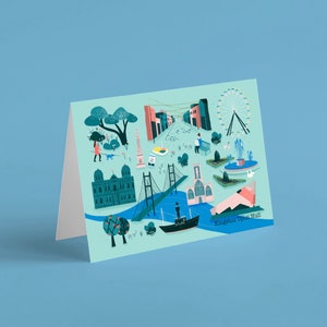 Kingston upon Hull Card, Hull Landmarks Card, East Yorkshire Card, Carte illustrée, Carte écologique, Emballage sans plastique