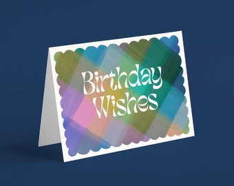 Birthday Wishes Card, Illustrated Birthday Card, Rainbow Card, Eco Friendly Birthday Card, Plastic Free Packaging