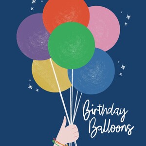 Birthday Balloons Card, Childrens Birthday Card, Illustrated Birthday Card, Eco Friendly Birthday Card, Plastic Free Packaging image 2