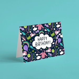Carte de voeux de joyeux anniversaire, carte d'anniversaire illustrée, carte de préadolescent, carte de fille, carte d'adolescent, carte d'anniversaire écologique