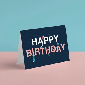 Carte Joyeux anniversaire, Carte d’anniversaire fantaisiste, Carte d’anniversaire illustrée, Carte d’anniversaire écologique, Emballage sans plastique