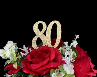 Decoraciones de centro de mesa de cumpleaños de 80 / Decoraciones de cumpleaños de 80 / 80 cumpleaños para ella / Decoraciones de mesa de cumpleaños de 80 / Palos de centro de mesa
