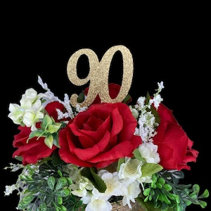 90th Birthday Centerpiece Decorations/ 90th Birthday Decorations/ 90th Birthday for Her/ 90th Birthday Table Decorations/ Centerpiece Stick