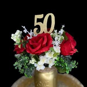 50th Birthday Centerpiece Decorations/ 50th Birthday Decorations/ 50th Birthday for Her/ 50th Birthday Table Decorations/ Centerpiece stick