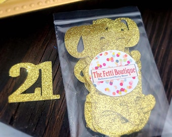 21st Birthday Decorations, 21st Birthday Confetti, 21 Birthday Party Decorations, Legal 21 Birthday Decor, Glitter Table Confetti, Gold