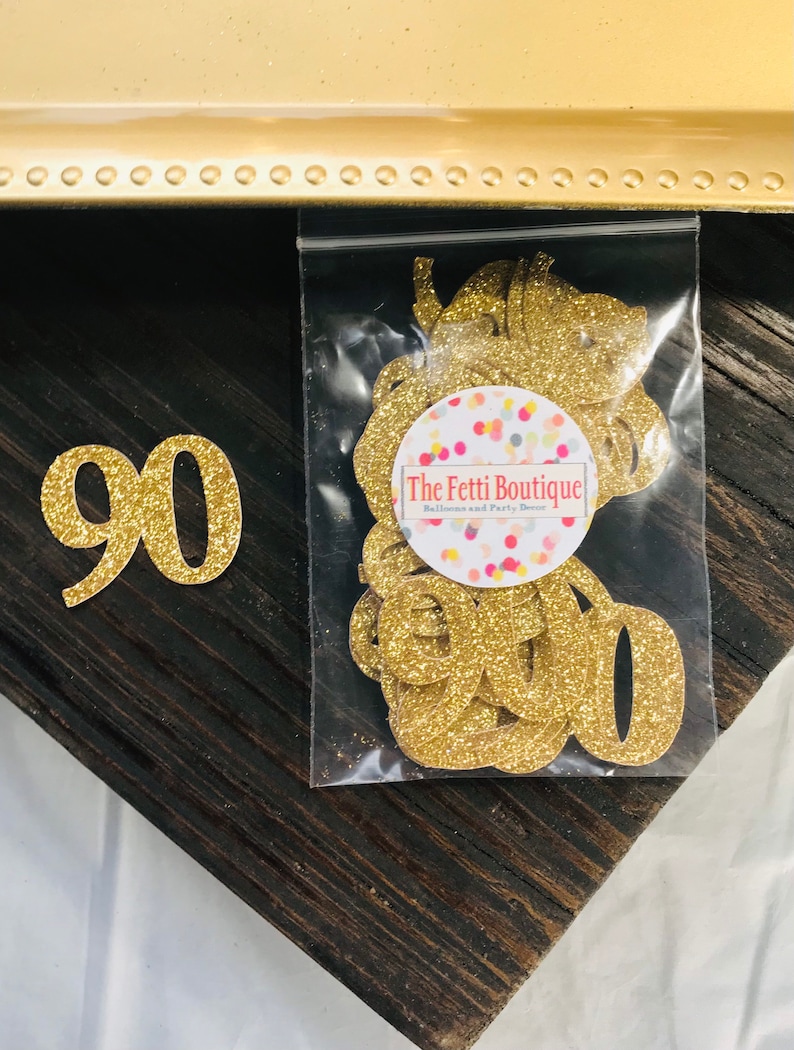 90th Birthday Confetti 90th Birthday Party DecorationsAge Confetti milestone confetti50 pieces 90th party supplies number confetti