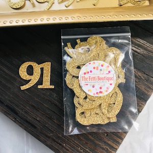 91st Birthday Confetti/ 91st Birthday Party Decorations/Age Confetti/ milestone confetti/50 pieces/ 91st party supplies / number confetti