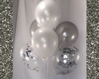 pearl white and silver balloon | wedding balloons | balloons for backdrop | white balloons | bridal shower balloons | party balloons
