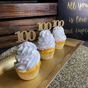 100th Birthday Cupcake Topper/ 100th Birthday Party Decorations/ custom cupcake topper/ party supplies