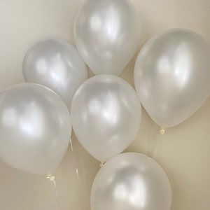 pearl white balloons | wedding balloons | balloons for backdrop | white balloons | bridal shower balloons | set of 6 | party balloons