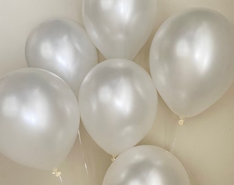 pearl white balloons | wedding balloons | balloons for backdrop | white balloons | bridal shower balloons | set of 6 | party balloons