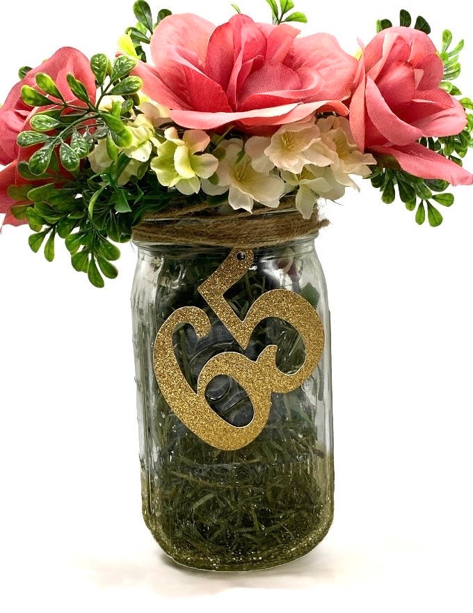 65th Birthday Centerpiece Decorations/ 65th Birthday Decorations/ 65th Birthday for Her/ 65th Birthday Table Decorations/ Age Cutouts