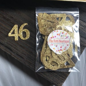 46th Birthday Confetti/ 46th Birthday Party Decorations/Age Confetti/ milestone confetti/50 pieces/ 46th party supplies / number confetti