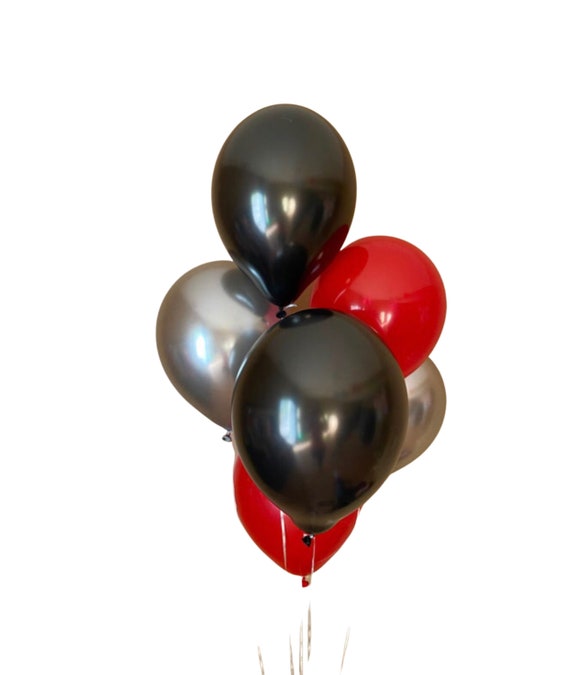 Bouquet rouge de ballon dor noir, ballons de partie, décorations