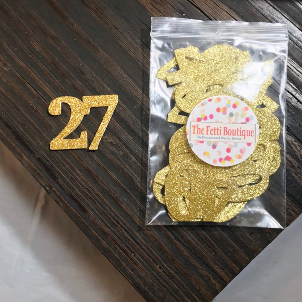 27th Birthday Confetti/ 27th Birthday Party Decorations/Age Confetti/ 27th birthday for her /50 pieces/ 27th party supplies / number confett