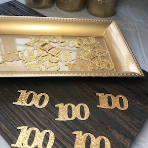 100th Birthday Confetti/ 100th Birthday Party Decorations/Age Confetti/ milestone confetti/50 pieces/ 100th party supplies / number confetti