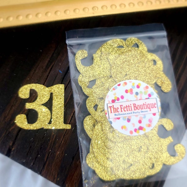 31st Birthday Confetti/ 31st Birthday Party Decorations/Age Confetti/ 31st birthday for her/50 pieces/ 31st party supplies /birthday for him