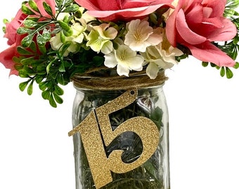 15th Birthday Centerpiece Decorations/ 15th Birthday Decorations/ 15th Birthday for Her/ 15th Birthday Table Decorations/ Age Cutouts
