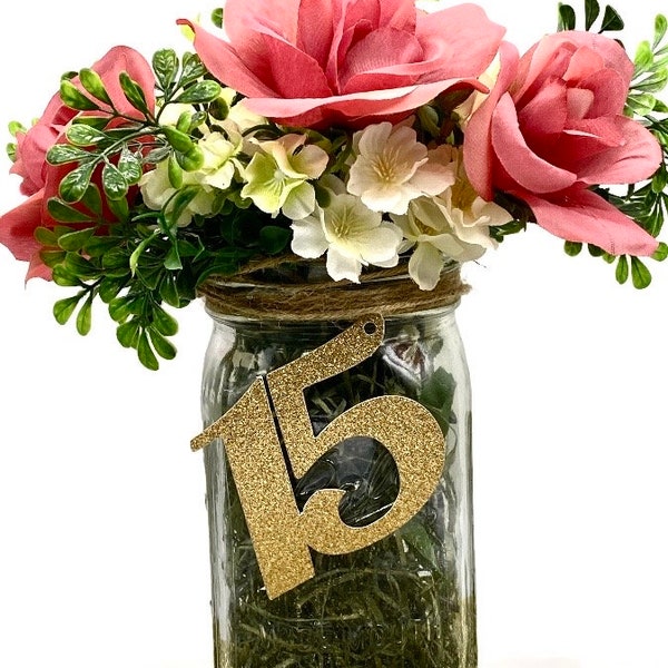 15th Birthday Centerpiece Decorations/ 15th Birthday Decorations/ 15th Birthday for Her/ 15th Birthday Table Decorations/ Age Cutouts