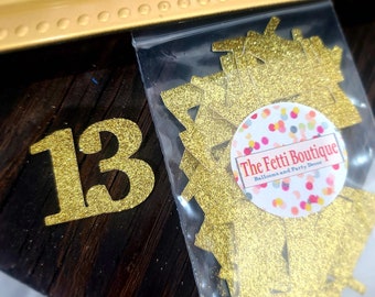 13th Birthday Confetti/ 13th Birthday Party Decorations/Age Confetti/ 13th birthday girl/50 pieces/ 13th party supplies / number confetti