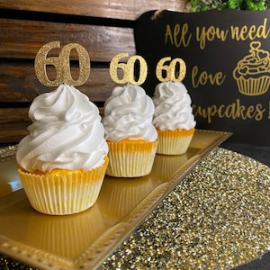 60th Birthday Cupcake Topper/ 60th Birthday Party Decorations/ custom cupcake topper/ party supplies