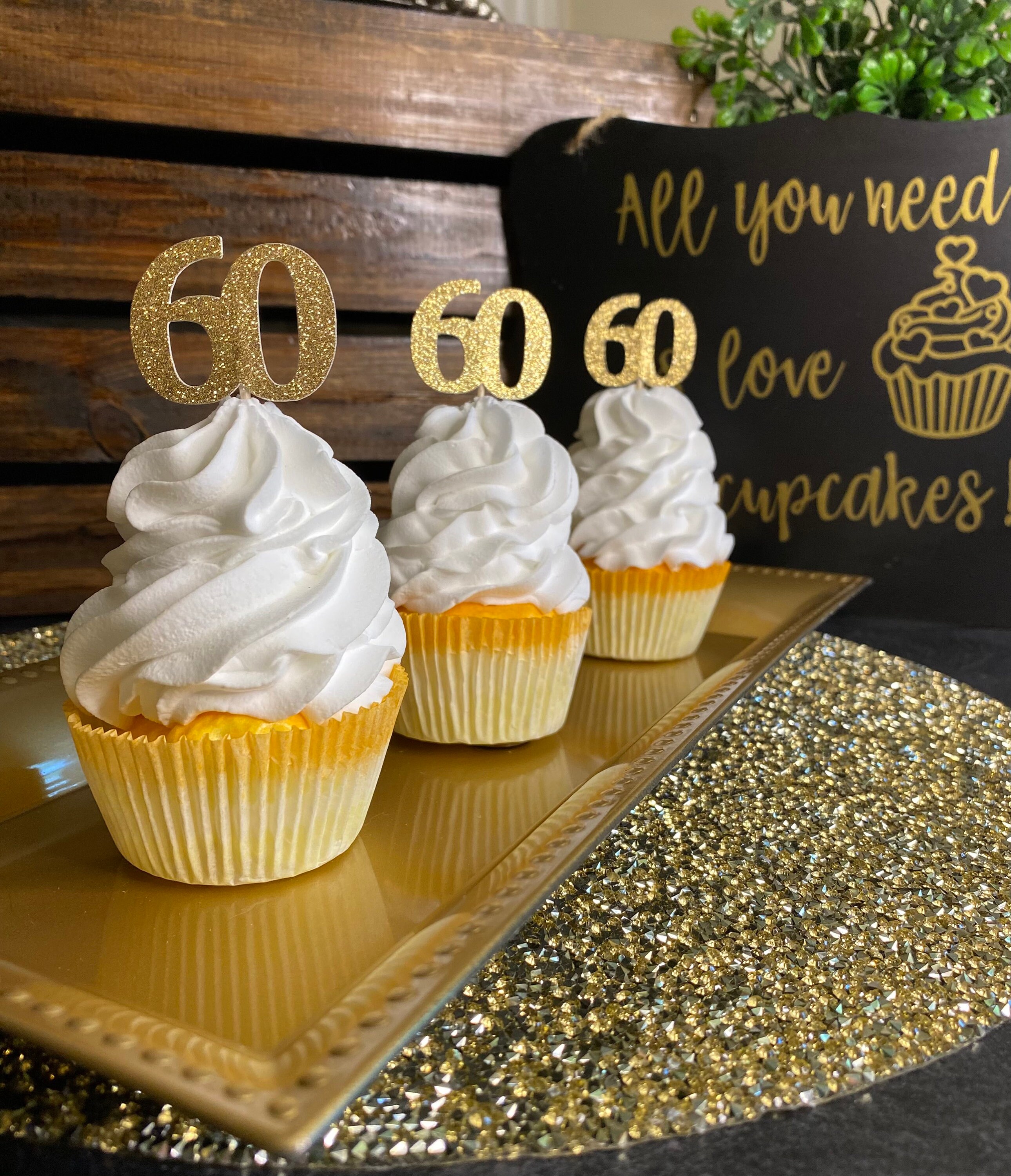 60th Birthday Cupcakes