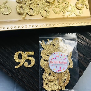 95th Birthday Confetti/ 95th Birthday Party Decorations/Age Confetti/ milestone confetti/50 pieces/ 95th party supplies / number confetti/