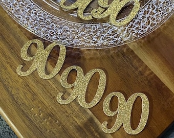 90th Birthday Confetti/ 90th Birthday Party Decorations/Age Confetti/ milestone confetti/50 pieces/ 90th party supplies / number confetti