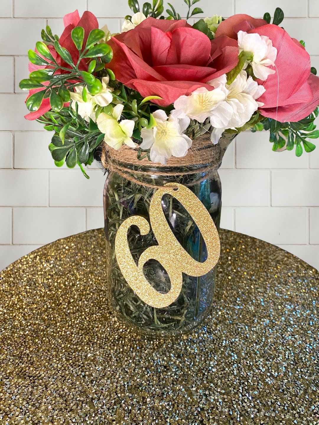 60th Birthday Centerpiece Decorations/ 60th Birthday