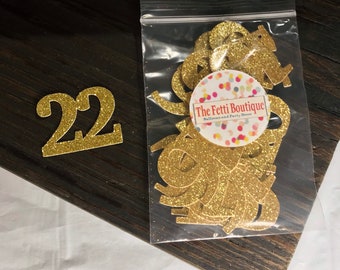 22nd Birthday Confetti/ 22nd Birthday Party Decorations/Age Confetti/ milestone confetti/50 pieces/ 22nd party supplies / number confetti