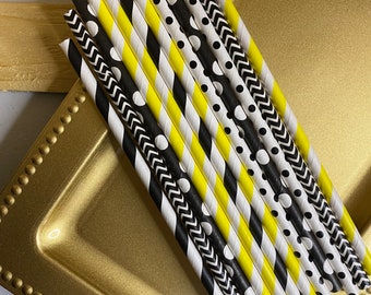 paper straw mix | bumble bee | bumble bee baby shower | bumble bee baby | bumble bee birthday | bumble bee baby shower decorations
