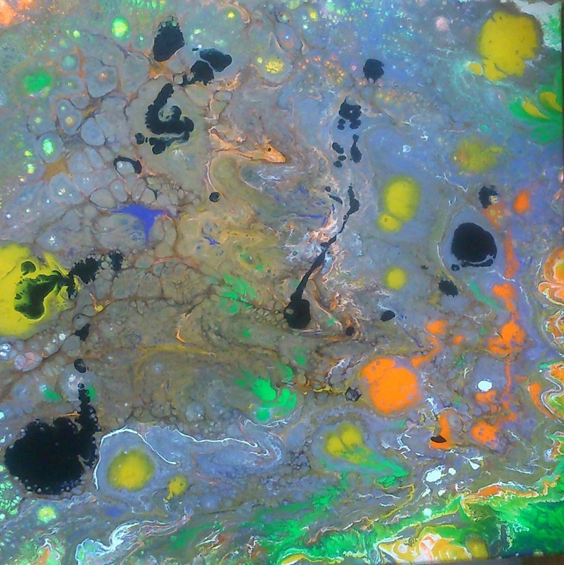 Brume Cérébrale Original Peinture Acrylique Fluide Tableau Etsy