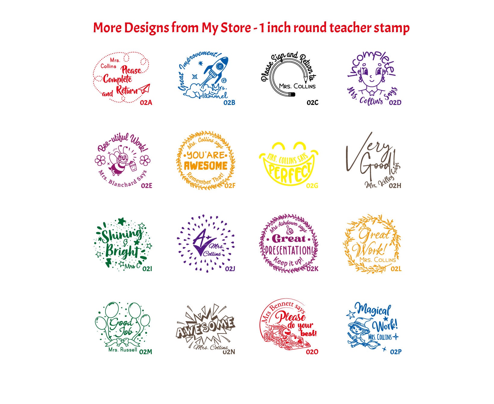 Personalized Classroom Teacher Stamp  Self Inking Custom Stamps for T –  Hand Lane Designs