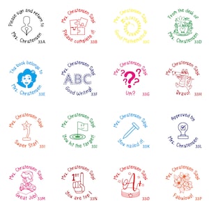 Teacher stamps, personalized teacher stamps, custom teacher stamp, checked by teacher stamps, good job teacher stamps, TS 033