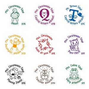 Sellos para profesores, sellos personalizados para profesores, letras mayúsculas, incompleto, letra mayúscula, por favor, termine, perfecto, con la ayuda del profesor TS 037