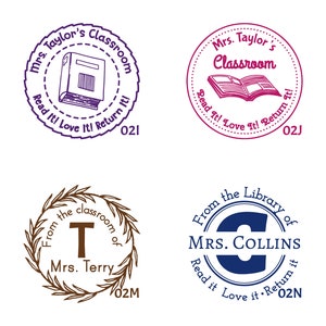 Personalized teacher stamp, Custom teacher stamps gift, Custom classroom stamps, custom library stams, from the library of stamp  LS 002