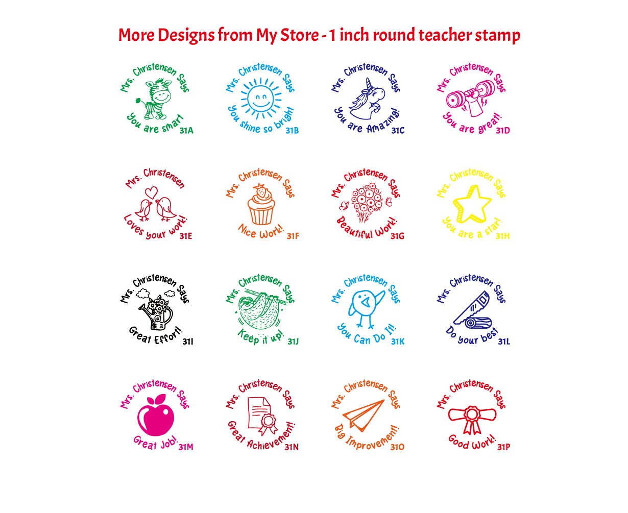 Custom teacher stamps gifts teacher stamp personalized Etsy