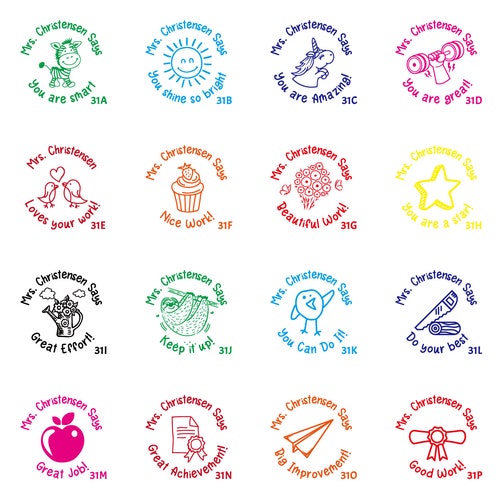 Teacher Stamps Teacher Rubber Stamp Set Gift for Teacher Etsy