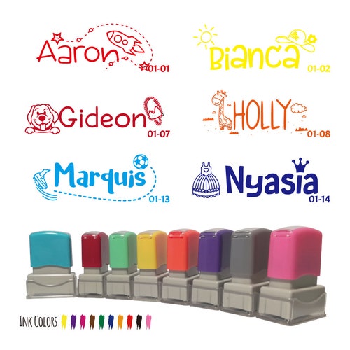 Kids Name Stamp Custom Name Stamp for Kids Personalized Etsy