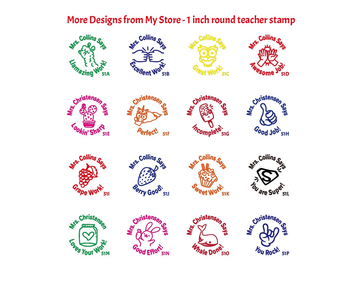 Personalized Classroom Teacher Stamp  Self Inking Custom Stamps for T –  Hand Lane Designs