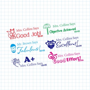 Teacher stamps, personalized teacher stamps, custom teacher stamp, checked by teacher stamps, good job teacher stamps, TQS 003