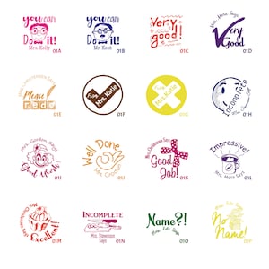 Custom teacher stamp personalized back to school christmas gift excellent very good job well done incomplete please redo no name  TS 001