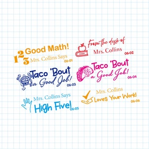 Teacher stamps, personalized teacher stamps, custom teacher stamp, checked by teacher stamps, good job teacher stamps, TQS 006