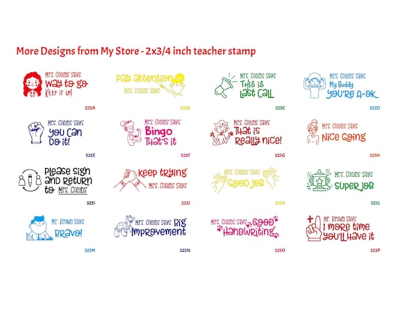 Self-Inking Round Double Star Stamp, Teacher Stamp