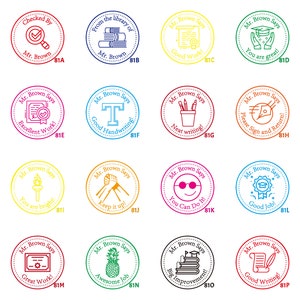 Teacher stamps, personalized teacher stamps, custom teacher stamp, checked by teacher stamps, good job teacher stamps,  TS 081