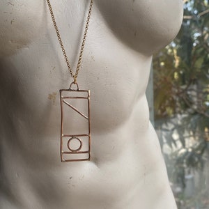 HEADS GONNA ROLL (Mini) - Minimalist Guillotine Pendant - Brass or Copper - 20" Gold Plated or Silver Chain