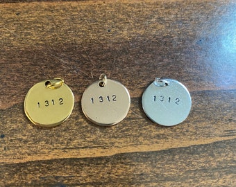 1312 Pendant - Round - 1.5MM Text - Hand-stamped pendant
