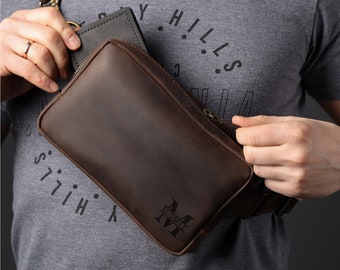 Marsupio in pelle personalizzato per uomo e donna, marsupio in pelle fatto a mano, borsa a tracolla in pelle con incisione personalizzata, regalo memorabile